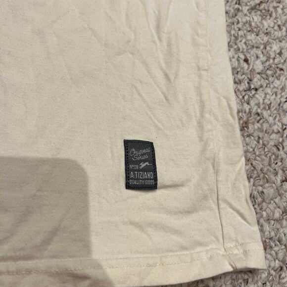 A Tiziano Short Sleeve Graphic Tee Sz 4X Men's Basic Premium Cream - Picture 6 of 6